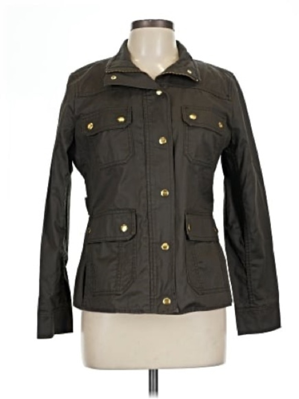 J. Crew Olive Green Military Jacket with Gold Buttons